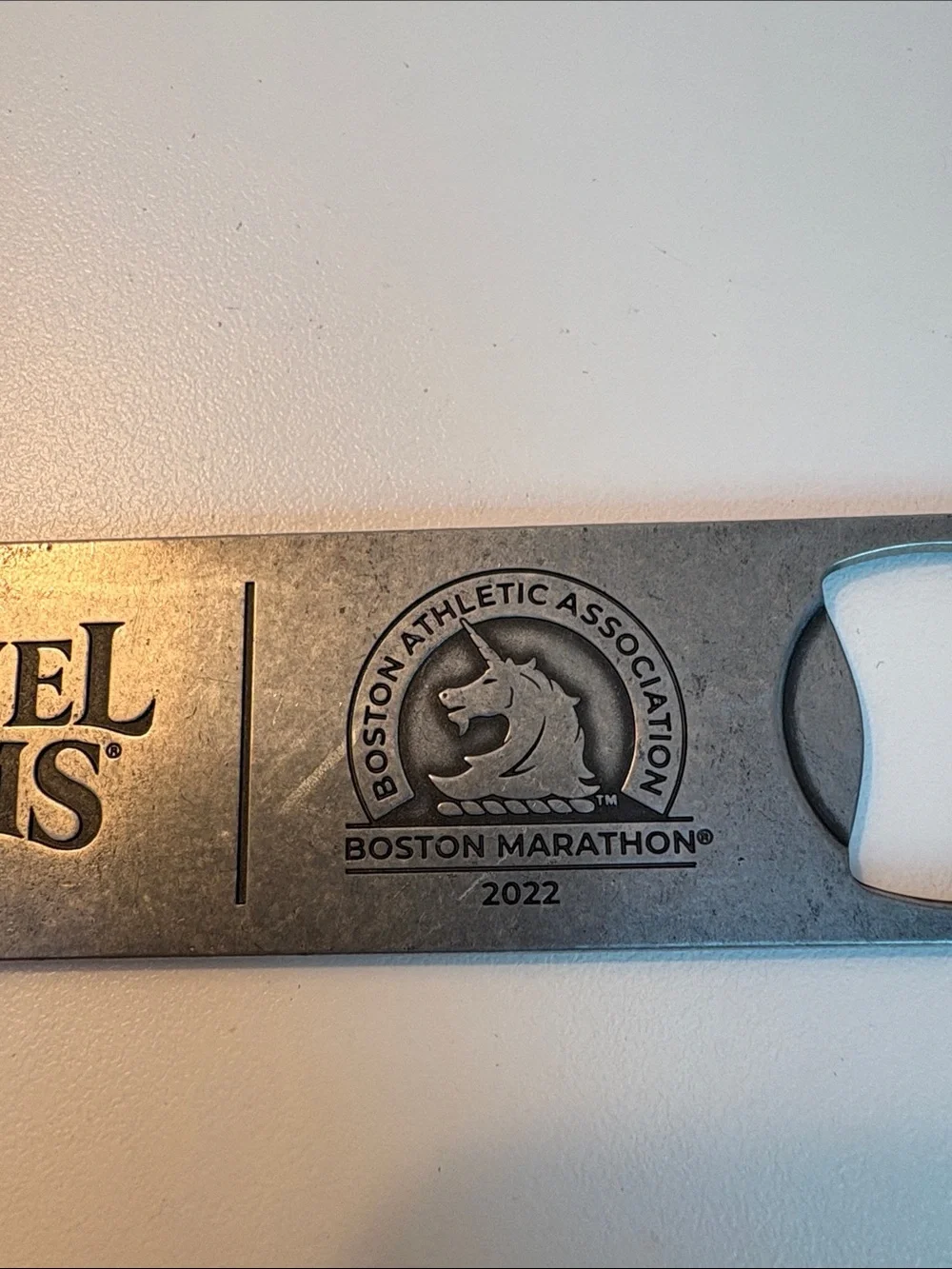 Two Samuel Adams Boston Marathon Metal Bottle Openers - Silver